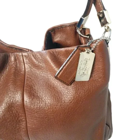 Coach Madison Phoebe Pebble Leather Cognac Brown Handbag 26224 - Picture 9 of 9